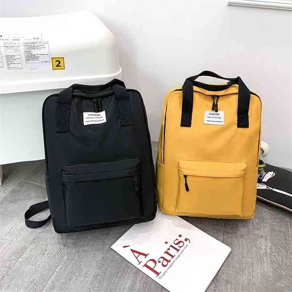simple and fashionable women's backpack nylon solid color waterproof student school bag large capacity light travel bags 210922
simple and fashionable women's backpack nylon solid color waterproof student school bag large capacity light travel bags 210922