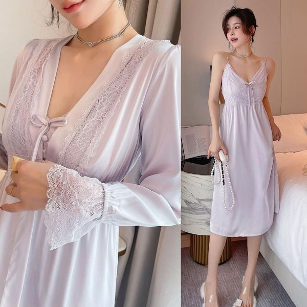women's sleepwear fzslcyiyi autumn extended long style satin bride bridesmaid robe sets women bathrobe + nightdress 2pcs pajamas, Black;red
women's sleepwear fzslcyiyi autumn extended long style satin bride bridesmaid robe sets women bathrobe + nightdress 2pcs pajamas, Black;red