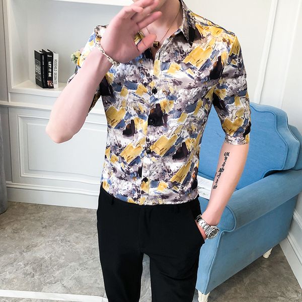 summer manly shirt half-sleeve thin man wearing shirts social impression streetwear clothes turn-down male collar yx96, White;black
summer manly shirt half-sleeve thin man wearing shirts social impression streetwear clothes turn-down male collar yx96, White;black