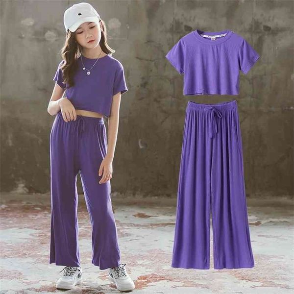 summer children sets casual short sleeve o neck t-shirt purple solid trousers 2pcs girls clothes 3-12t 210629, White
summer children sets casual short sleeve o neck t-shirt purple solid trousers 2pcs girls clothes 3-12t 210629, White