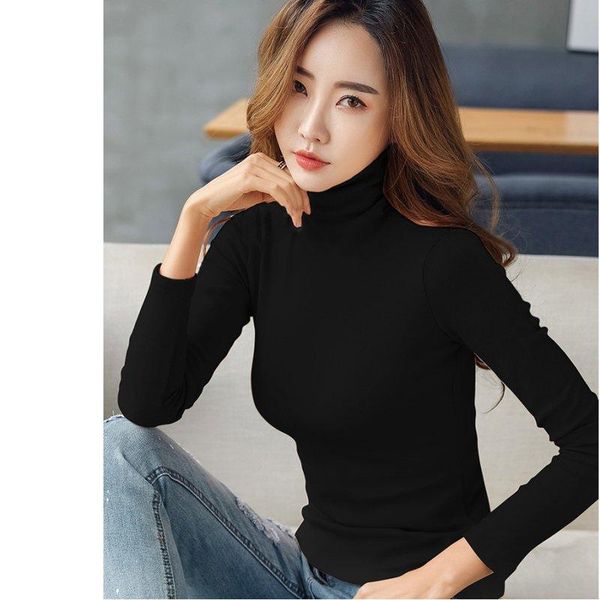women's t-shirt women t shirt long-sleeve autumn solid color high collar bottoming fashion temperament slim top, White
women's t-shirt women t shirt long-sleeve autumn solid color high collar bottoming fashion temperament slim top, White