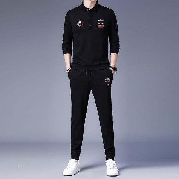 young and middle-aged korean sports two-piece men's autumn leisure long sleeve trousers suit fashion men, Black
young and middle-aged korean sports two-piece men's autumn leisure long sleeve trousers suit fashion men, Black