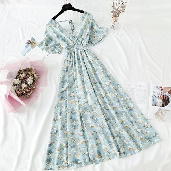 2021 summer women ruffled short-sleeved chiffon dress v-neck high waist floral print beach midi dresses backless vestidos, Black;gray
2021 summer women ruffled short-sleeved chiffon dress v-neck high waist floral print beach midi dresses backless vestidos, Black;gray