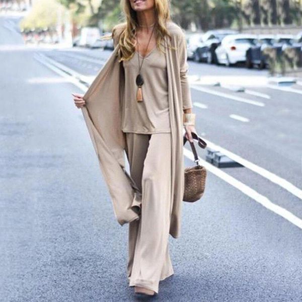 women's two piece pants 3pc sets women long cardigan & sling loose elegant lady solid streetwear outfits suits casual autumn femme set, White
women's two piece pants 3pc sets women long cardigan & sling loose elegant lady solid streetwear outfits suits casual autumn femme set, White