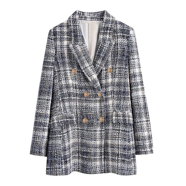 women's suits & blazers xeasy 2021 tweed autumn women vintage plaid long sleeve slim office lady blazer female double breasted streetwe, White;black
women's suits & blazers xeasy 2021 tweed autumn women vintage plaid long sleeve slim office lady blazer female double breasted streetwe, White;black