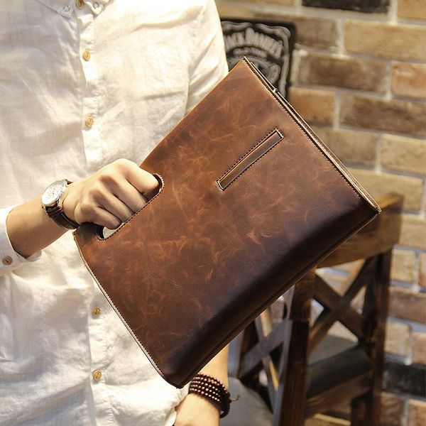 briefcases high capacity clutch bag vintage fashion portable zipper soft business large bolsos hombre men's bags db60sn
briefcases high capacity clutch bag vintage fashion portable zipper soft business large bolsos hombre men's bags db60sn