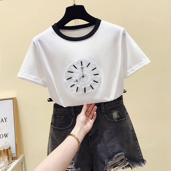 2021 new women's 100% cotton, pearl embroidery, clock pattern, white, harajuku, fashion large t-shirt, fashion, summer 39sa
2021 new women's 100% cotton, pearl embroidery, clock pattern, white, harajuku, fashion large t-shirt, fashion, summer 39sa
