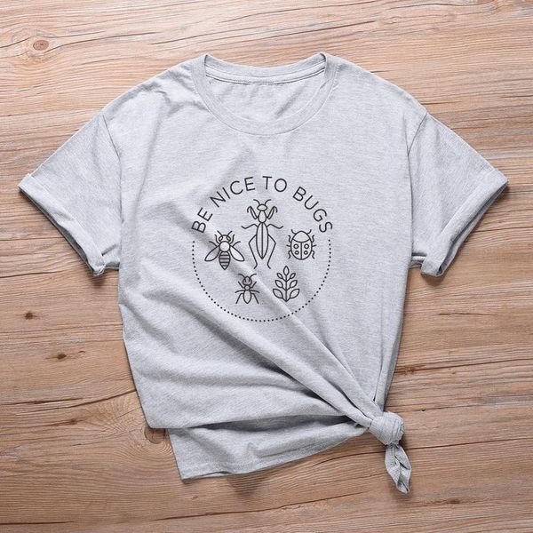 women's t-shirt be nice to bugs slogan t shirt womens insect graphic shirts vegan tees animal plant lover gift tshirt, White
women's t-shirt be nice to bugs slogan t shirt womens insect graphic shirts vegan tees animal plant lover gift tshirt, White