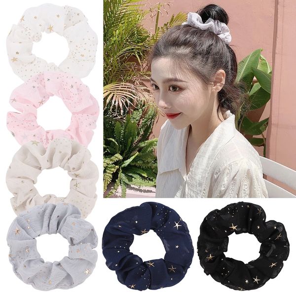 women fashion sweet star print large intestine hair rope breathable chiffon elastic hairband diy clothing decoration p props, Slivery;white
women fashion sweet star print large intestine hair rope breathable chiffon elastic hairband diy clothing decoration p props, Slivery;white