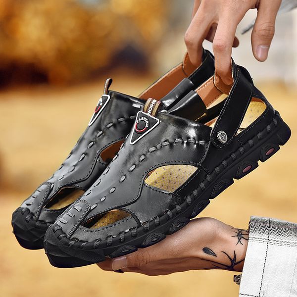 2020 new 2019 summer new mens cowhide outdoor closed toe dual-use sandals cross-border hollow beach shoes large size 46 mens shoes, Black
2020 new 2019 summer new mens cowhide outdoor closed toe dual-use sandals cross-border hollow beach shoes large size 46 mens shoes, Black