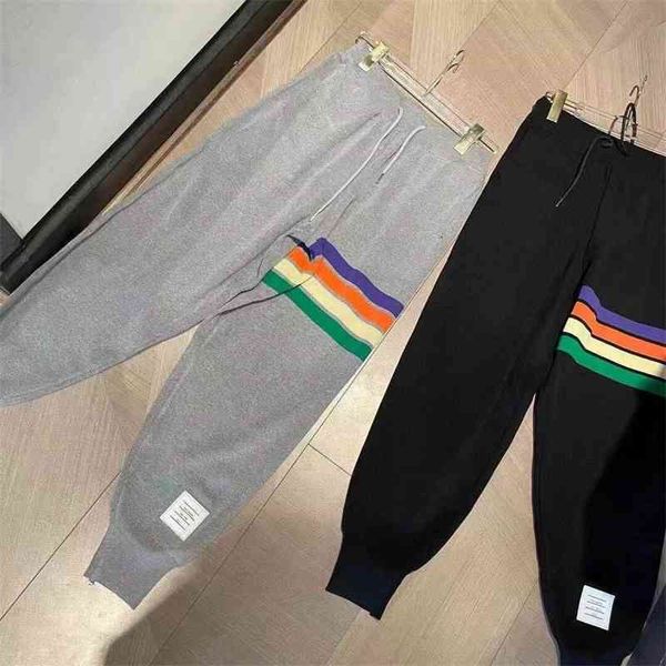 color tb ice silk stripe elastic skin friendly tether high waist loose knitted pants fast round goods, Black
color tb ice silk stripe elastic skin friendly tether high waist loose knitted pants fast round goods, Black
