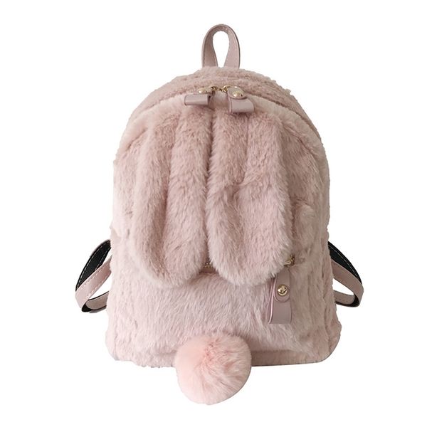 furry rabbit ear backpack cute girls shoulder bag mini furry fluffy plush schoolbag winter women's travel bag 211025
furry rabbit ear backpack cute girls shoulder bag mini furry fluffy plush schoolbag winter women's travel bag 211025