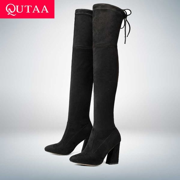 qutaa flock leather women over the knee boots lace up high heels autumn woman shoes winter women boots size 34-43 210911, Black
qutaa flock leather women over the knee boots lace up high heels autumn woman shoes winter women boots size 34-43 210911, Black