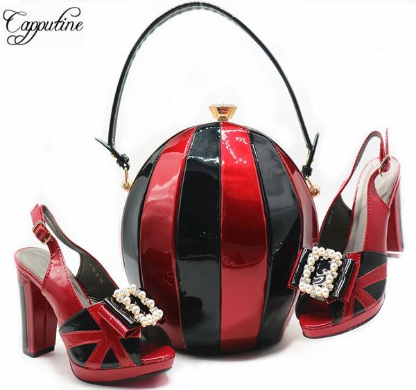 capputine 2021 new fashion italian pu leather shoes and bag set decorated with rhinestone african party shoes and bag set g55, Black
capputine 2021 new fashion italian pu leather shoes and bag set decorated with rhinestone african party shoes and bag set g55, Black