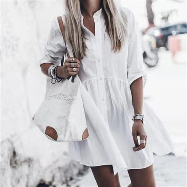 party dresses white black pink yellow shirt dress sukienka casual half sleeve button up mini women short loose robe chemise femme
party dresses white black pink yellow shirt dress sukienka casual half sleeve button up mini women short loose robe chemise femme