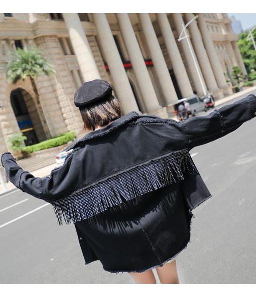women's jackets hebaoli fashion tassel patchwork distinct loose long-sleeved match everything black jacket, Black;brown
women's jackets hebaoli fashion tassel patchwork distinct loose long-sleeved match everything black jacket, Black;brown