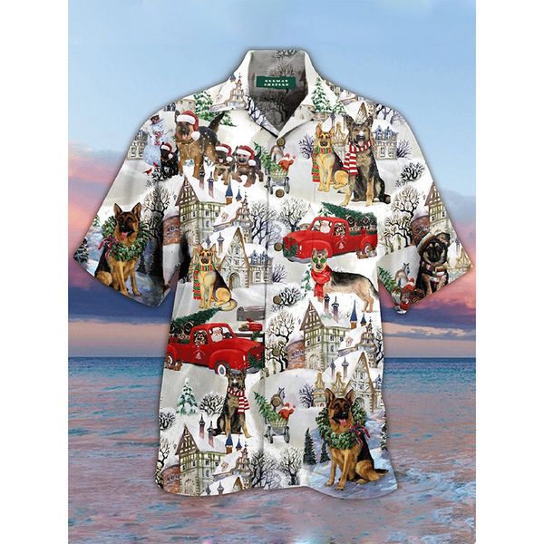 christmas dog print hawaiian style men's short-sleeved shirt geometric print party beach daily casual top, White;black
christmas dog print hawaiian style men's short-sleeved shirt geometric print party beach daily casual top, White;black