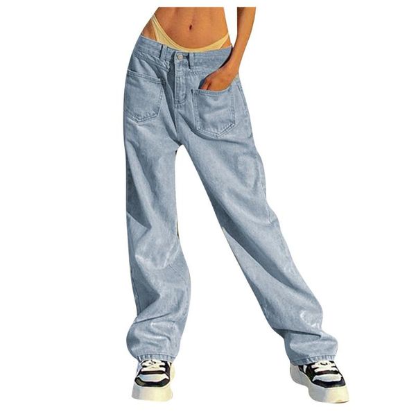 women's jeans fashion comfortable female trousers solid low waist pocket girl straight-leg loose pantalones de mujer #8, Blue
women's jeans fashion comfortable female trousers solid low waist pocket girl straight-leg loose pantalones de mujer #8, Blue