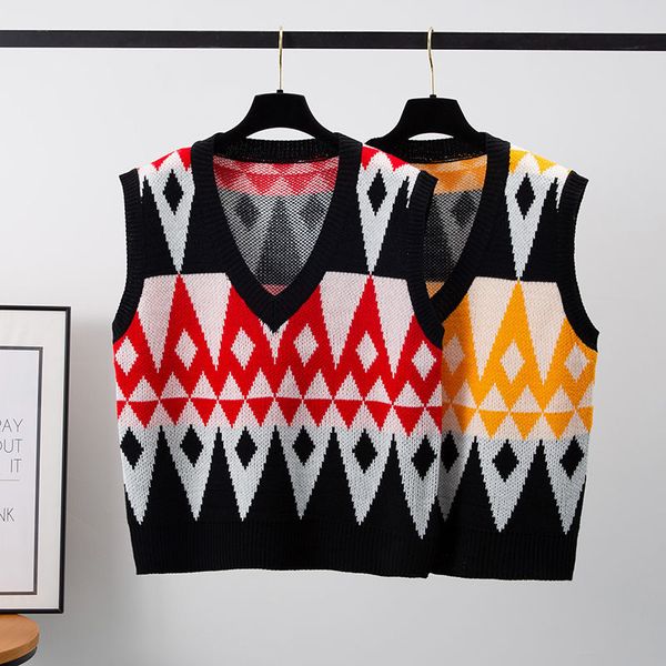 women's sweaters college style students all-match diamond knit vest women spring and autumn korean loose western sweater m49y, White;black
women's sweaters college style students all-match diamond knit vest women spring and autumn korean loose western sweater m49y, White;black
