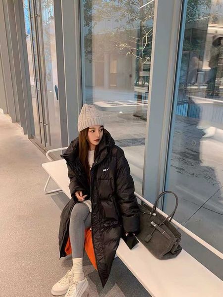 new huili co branded loose hooded down et, Black