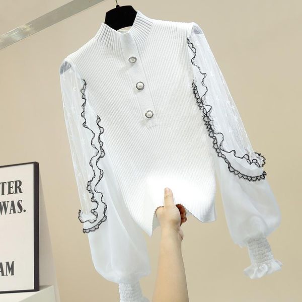 women's blouses & shirts 2021 women black knitted shirt fashion girls grenadine ruffles patched fall lantern sleeve buttons white blou
women's blouses & shirts 2021 women black knitted shirt fashion girls grenadine ruffles patched fall lantern sleeve buttons white blou