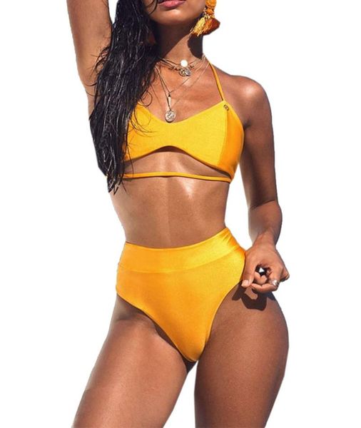 women's swimwear yellow bandeau bikini high waist strapless swimsuit padded bikinis halter bathing suit bandage beachwear 2021 for wome, White;black
women's swimwear yellow bandeau bikini high waist strapless swimsuit padded bikinis halter bathing suit bandage beachwear 2021 for wome, White;black