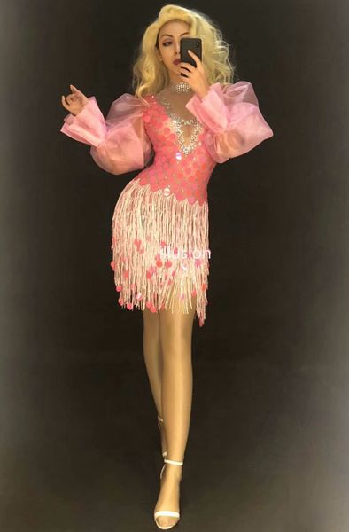 spring pink sequins tassel dress womens birthday celebrate party dress female mesh sleeves mini dress club dance costume, Black;red
spring pink sequins tassel dress womens birthday celebrate party dress female mesh sleeves mini dress club dance costume, Black;red