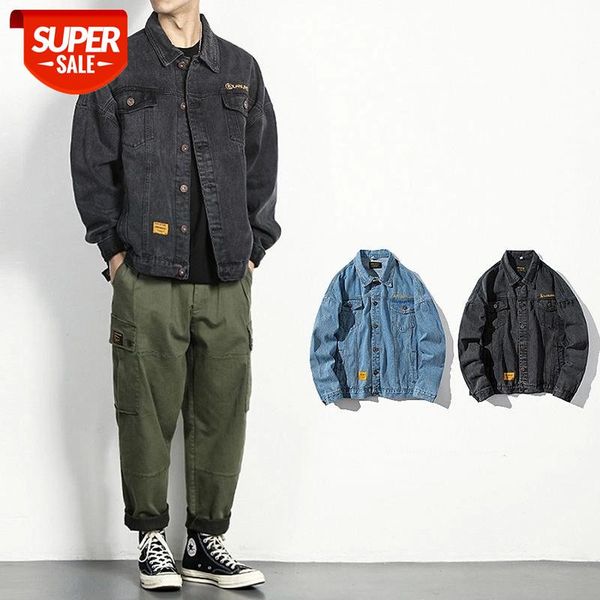 streetwear denim jacket men's black loose casual jeans coat clothes spring autumn blouson techwear #m19m, Black;brown
streetwear denim jacket men's black loose casual jeans coat clothes spring autumn blouson techwear #m19m, Black;brown