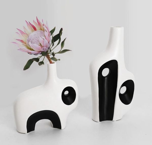 creative geometric ceramic wax black and white irregular flower wax right flower piece decor modern living facility