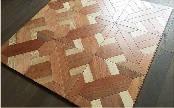 

Light Yellow Color American Cherry Wood Floor Art Parquet Tile Medallion Inlay Furniture deco wall panels background backdrops ceramics wallpaper timber finished