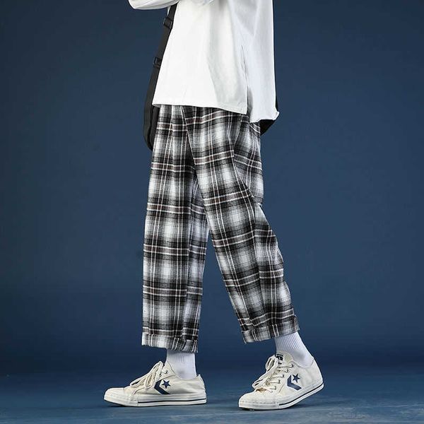 spring summer thin plaid pants men's fashion retro casual pants men streetwear wild loose drawstring straight trousers mens h0831, Black
spring summer thin plaid pants men's fashion retro casual pants men streetwear wild loose drawstring straight trousers mens h0831, Black