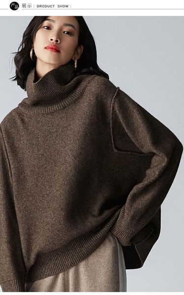 women's sweaters women sweater 2021 autumn winter 100% cashmere female turtleneck pullovers wool loose knitting outerwear, White;black
women's sweaters women sweater 2021 autumn winter 100% cashmere female turtleneck pullovers wool loose knitting outerwear, White;black