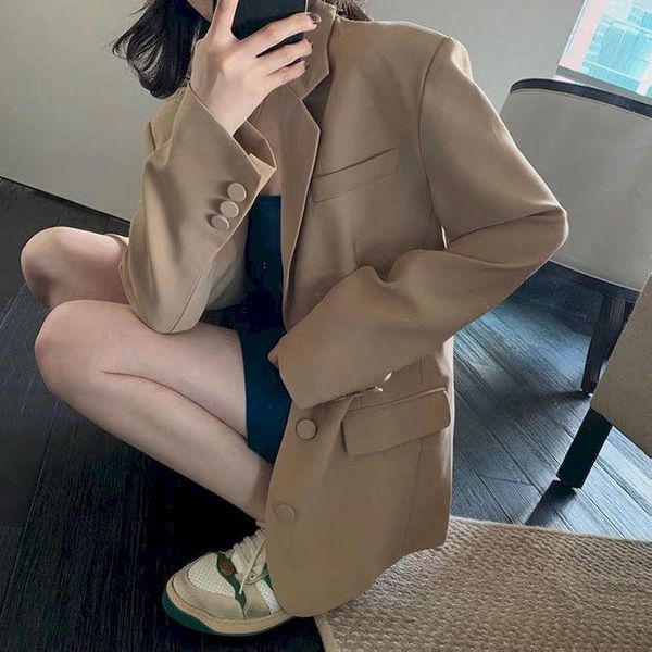 women's suits & blazers 2021 loose khaki outerwear women suit jacket spring summer female jacke elegant chic single-breasted blazer bri, White;black
women's suits & blazers 2021 loose khaki outerwear women suit jacket spring summer female jacke elegant chic single-breasted blazer bri, White;black