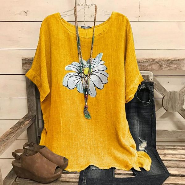 sunflower yellow blouses woman vintage cotton blend o neck short sleeve print loose blouse blusa de frio feminina t1g, White
sunflower yellow blouses woman vintage cotton blend o neck short sleeve print loose blouse blusa de frio feminina t1g, White