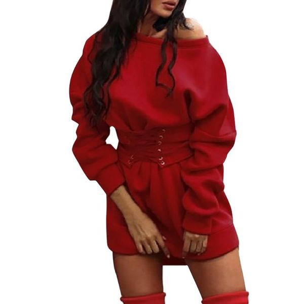 40# women hoodies dresses winter autumn warm fleece dresses solid o-neck long sleeve fleece thick dress waistband belt bandage, Black;gray
40# women hoodies dresses winter autumn warm fleece dresses solid o-neck long sleeve fleece thick dress waistband belt bandage, Black;gray