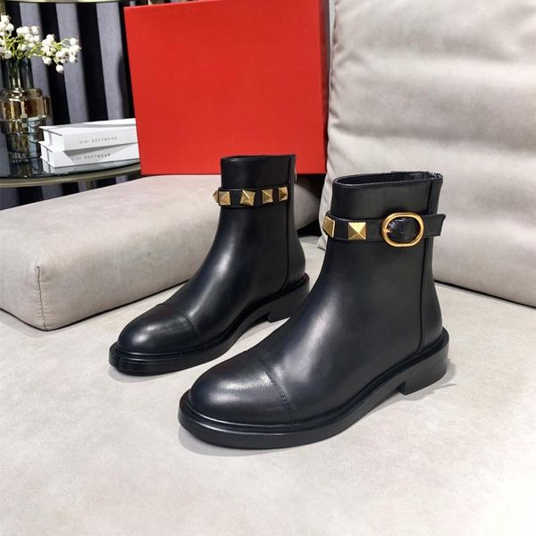 boots shoes women autumn genuine leather platform ankle rivets belt buckle round toe designer zipper botas femininas, Black
boots shoes women autumn genuine leather platform ankle rivets belt buckle round toe designer zipper botas femininas, Black