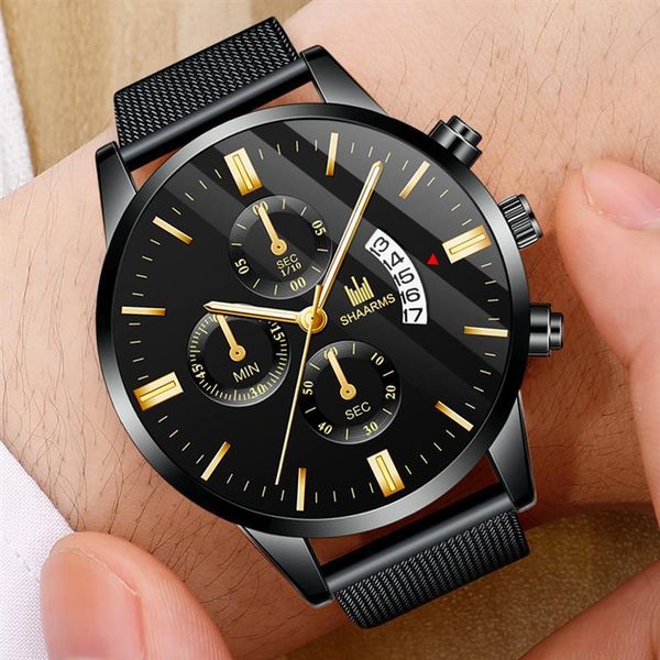 wristwatches 2021 luxury date man wristwatch fashion men sport watch black mesh band stainless steel quartz watches relogio masculino, Slivery;brown
wristwatches 2021 luxury date man wristwatch fashion men sport watch black mesh band stainless steel quartz watches relogio masculino, Slivery;brown