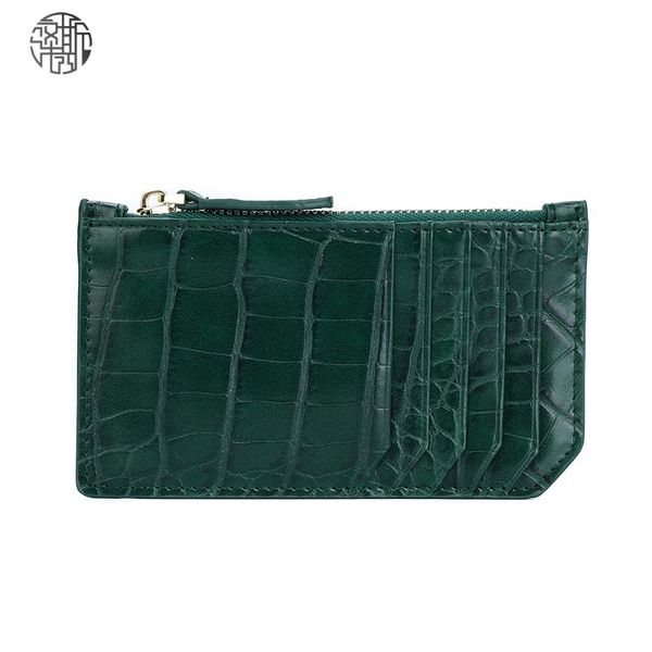 card holders zenos slim holder wallet 5 slots bank case coin bags crocodile embossed mini zipper unisex, Brown;gray
card holders zenos slim holder wallet 5 slots bank case coin bags crocodile embossed mini zipper unisex, Brown;gray
