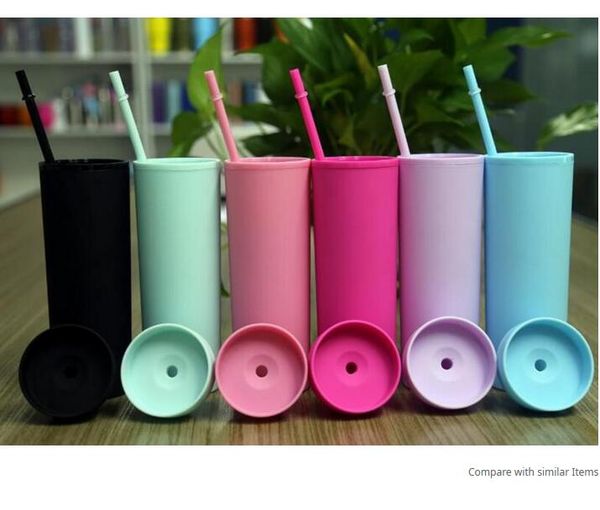 us stock 16oz acrylic skinny tumblers matte colors double wall 500ml tumbler coffee drinking plastic sippy cup with lid straws
us stock 16oz acrylic skinny tumblers matte colors double wall 500ml tumbler coffee drinking plastic sippy cup with lid straws