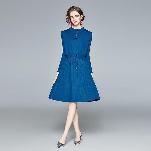 fashion women autumn winter full sleeve solid knit sweater dresses elegant designers casual aline robe femme office vestidos, Black;gray
fashion women autumn winter full sleeve solid knit sweater dresses elegant designers casual aline robe femme office vestidos, Black;gray