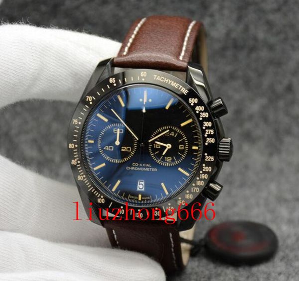 44mm quartz chronograph date mens watches yellow number markers brown leather band fixed bezel with a ring showing tachymeter markings, Slivery;brown
44mm quartz chronograph date mens watches yellow number markers brown leather band fixed bezel with a ring showing tachymeter markings, Slivery;brown