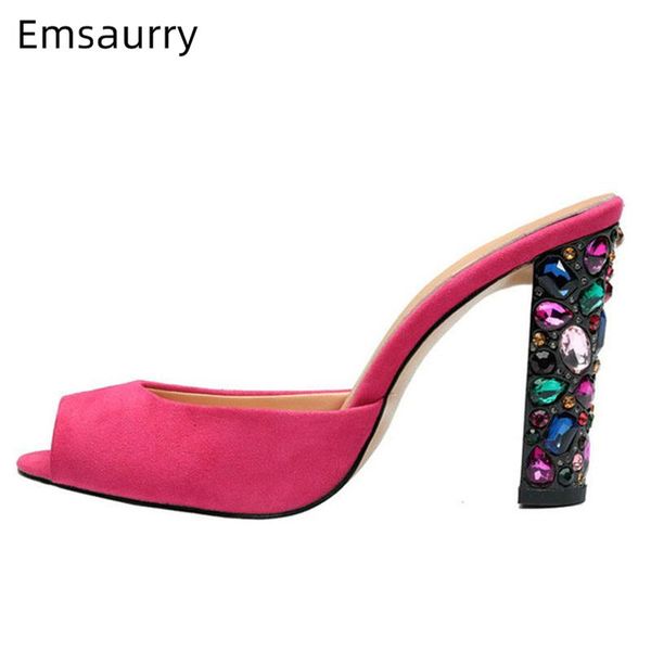2021 chic colorful diamond high heel sandals women peep toe luxury suede rhinestone runway mules lady summer, Black
2021 chic colorful diamond high heel sandals women peep toe luxury suede rhinestone runway mules lady summer, Black