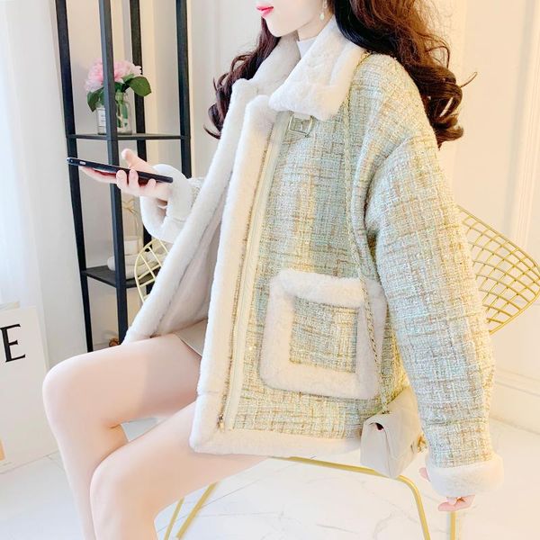 women's wool & blends autumn and winter 2021 small lamb short coat thickened versatile, Black
women's wool & blends autumn and winter 2021 small lamb short coat thickened versatile, Black
