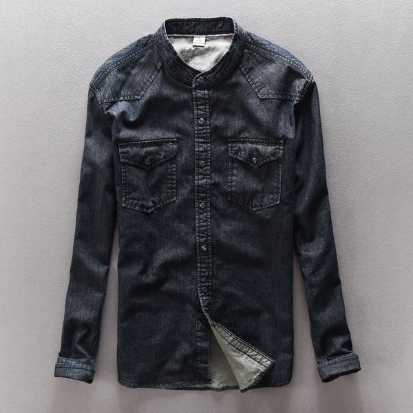 2021 new cotton denim brand clothing mandarin collar mens retro washing dark slim fit men shirt casual camisa masculina 8dyz, White
2021 new cotton denim brand clothing mandarin collar mens retro washing dark slim fit men shirt casual camisa masculina 8dyz, White