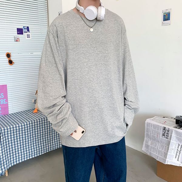 2021 spring autumn cotton t-shirt men's fashion solid color o-neck t shirt men streetwear long-sleeved tshirt mens bi7k, White;black
2021 spring autumn cotton t-shirt men's fashion solid color o-neck t shirt men streetwear long-sleeved tshirt mens bi7k, White;black