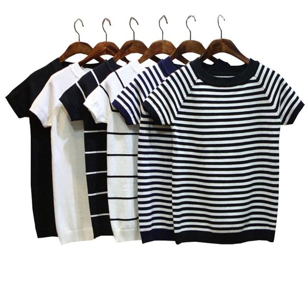 women's sweaters jchb summer short sleeve striped pullover women sweater knitted o-neck korean pull femme jumper female white black
women's sweaters jchb summer short sleeve striped pullover women sweater knitted o-neck korean pull femme jumper female white black