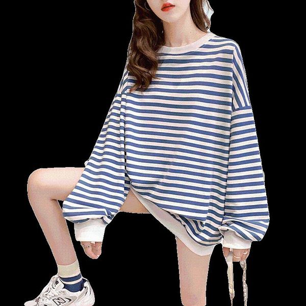 women's hoodies & sweatshirts autumn korean style round neck striped long-sleeved loose sweatshirt women, Black
women's hoodies & sweatshirts autumn korean style round neck striped long-sleeved loose sweatshirt women, Black