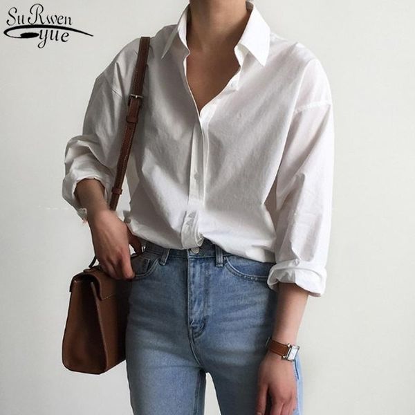 women's blouses & shirts korean chic style spring simple solid color wild temperament woman's vintage loose long sleeve 9700, White
women's blouses & shirts korean chic style spring simple solid color wild temperament woman's vintage loose long sleeve 9700, White