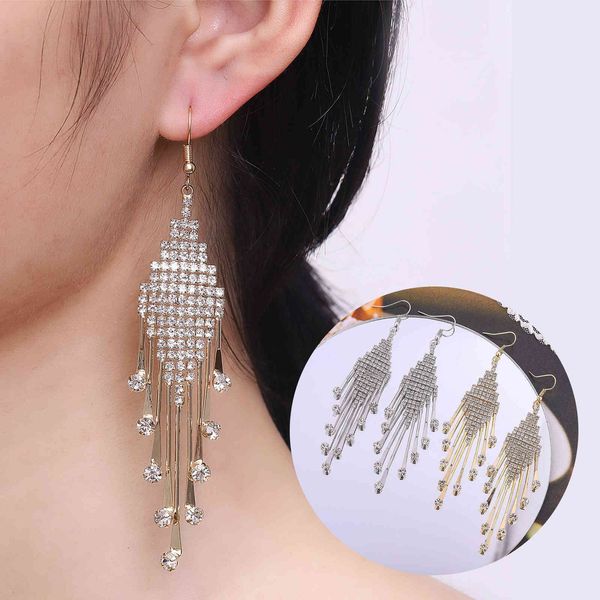 fashion boast earrings and earrings long fashion super flash inlaid diamond temperament tassel earrings, Silver
fashion boast earrings and earrings long fashion super flash inlaid diamond temperament tassel earrings, Silver