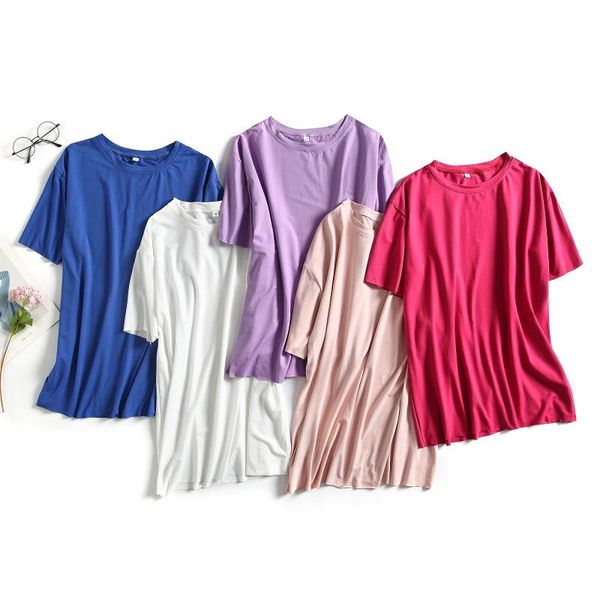 women's t-shirt short sleeve large summer dress 2021 candy color korean ins half top, White
women's t-shirt short sleeve large summer dress 2021 candy color korean ins half top, White